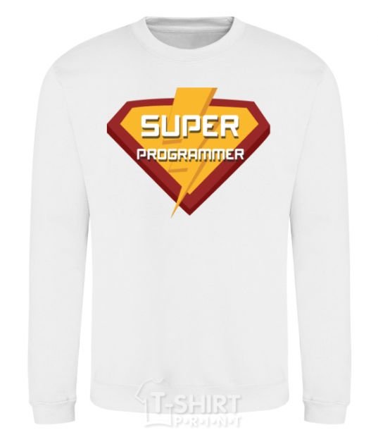 Sweatshirt Super programmer logo White фото