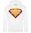 Men`s hoodie Super programmer logo White фото