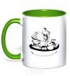 Mug with a colored handle Cook chef kelly-green фото