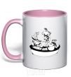 Mug with a colored handle Cook chef light-pink фото