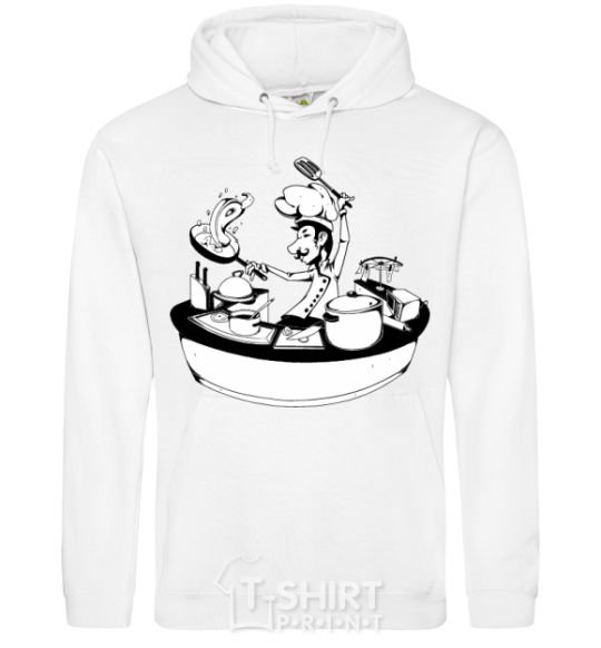 Men`s hoodie Cook chef White фото