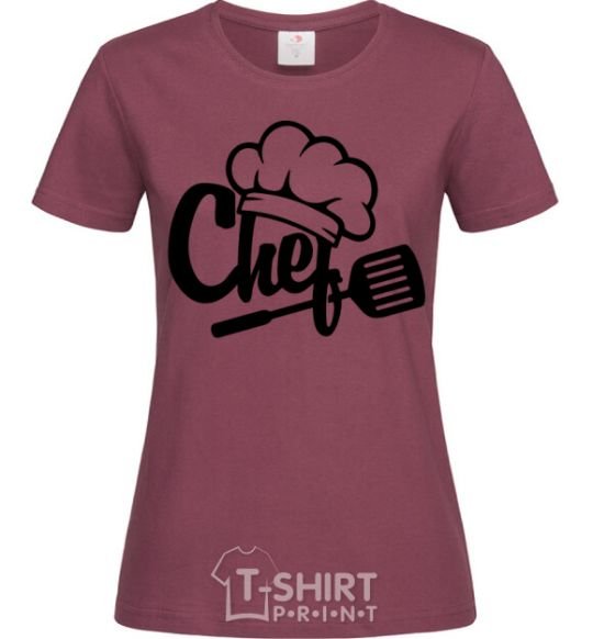 Women's T-shirt Chef hat burgundy фото