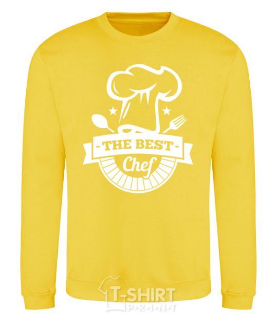 Sweatshirt The best chef yellow фото