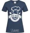 Women's T-shirt The best chef navy-blue фото