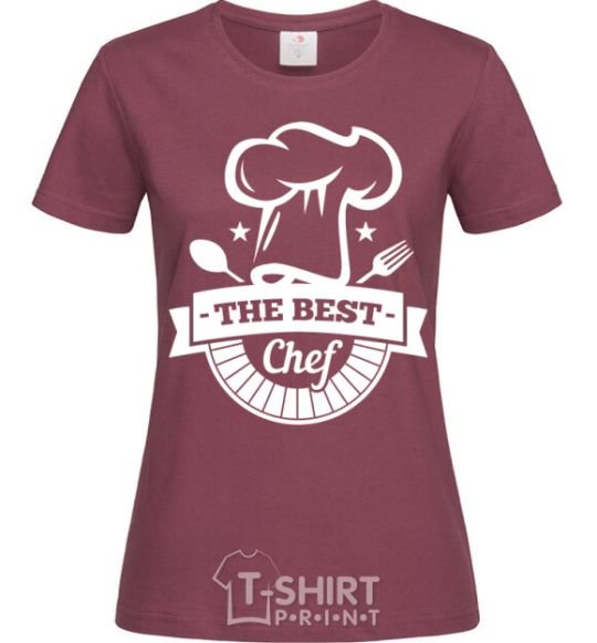 Women's T-shirt The best chef burgundy фото