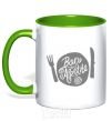 Mug with a colored handle Bon appetite kelly-green фото