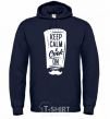 Men`s hoodie Keep calm and cook on navy-blue фото