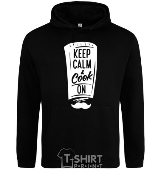 Men`s hoodie Keep calm and cook on black фото