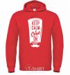 Men`s hoodie Keep calm and cook on bright-red фото