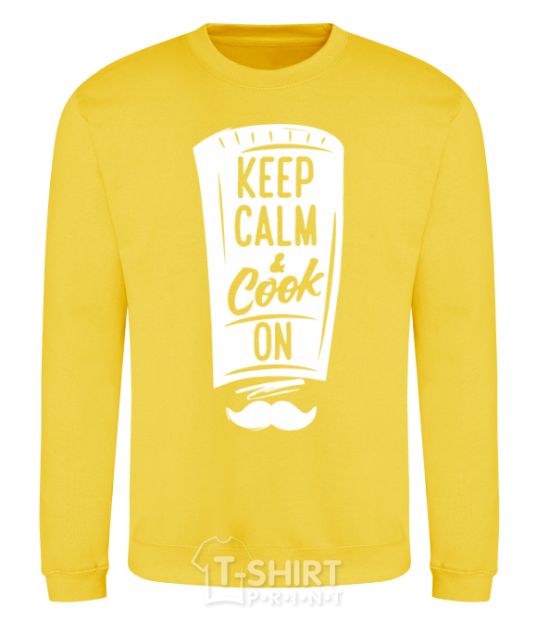 Sweatshirt Keep calm and cook on yellow фото