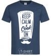 Мужская футболка Keep calm and cook on Темно-синий фото