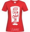 Женская футболка Keep calm and cook on Красный фото