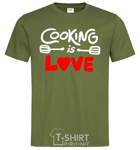 Men's T-Shirt Cooking is love millennial-khaki фото