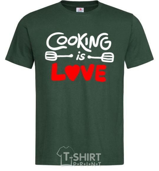 Men's T-Shirt Cooking is love bottle-green фото