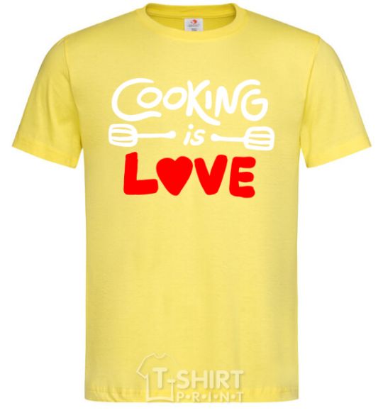 Men's T-Shirt Cooking is love cornsilk фото