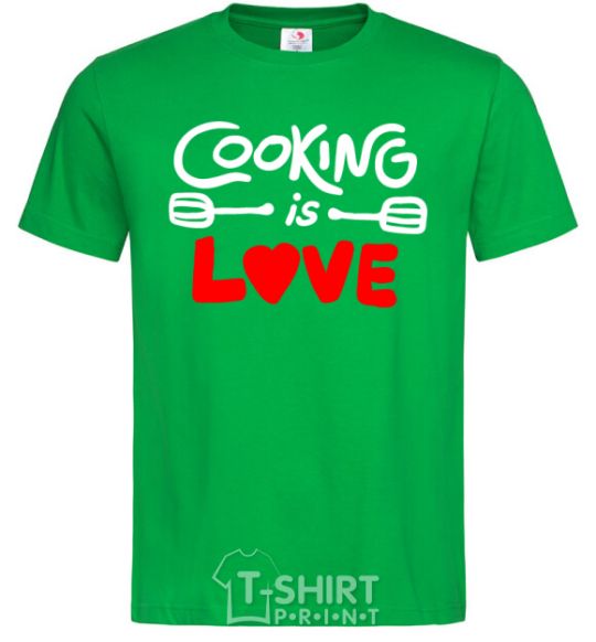 Men's T-Shirt Cooking is love kelly-green фото