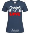 Women's T-shirt Cooking is love navy-blue фото