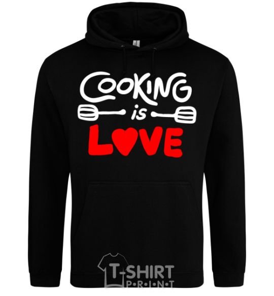 Men`s hoodie Cooking is love black фото