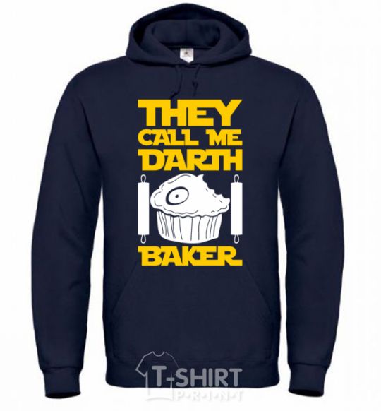 Men`s hoodie They call me Darth Baker navy-blue фото