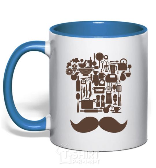 Mug with a colored handle All about the chefs royal-blue фото