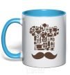 Mug with a colored handle All about the chefs sky-blue фото