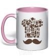 Mug with a colored handle All about the chefs light-pink фото