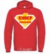 Men`s hoodie Super manager logo bright-red фото