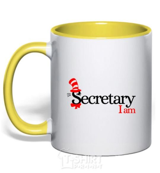 Чашка с цветной ручкой Secretary i am Солнечно желтый фото