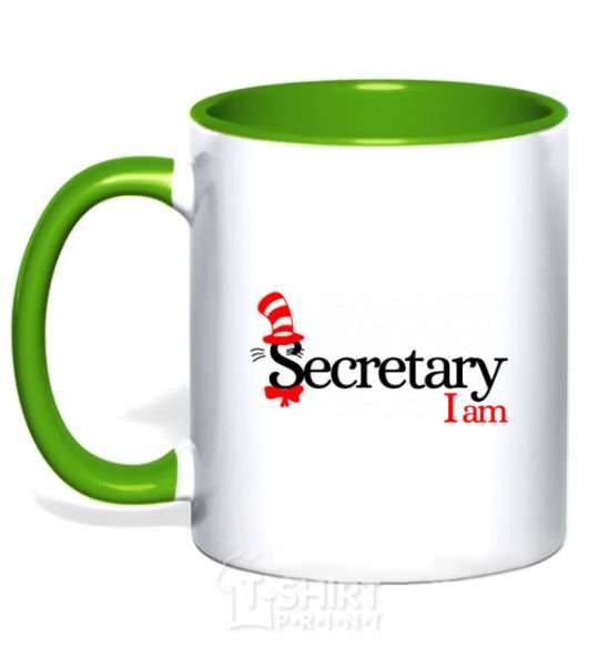 Чашка с цветной ручкой Secretary i am Зеленый фото