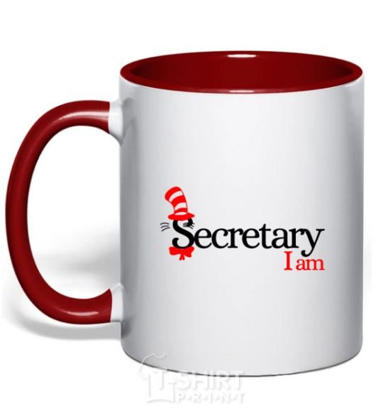 Чашка с цветной ручкой Secretary i am Красный фото
