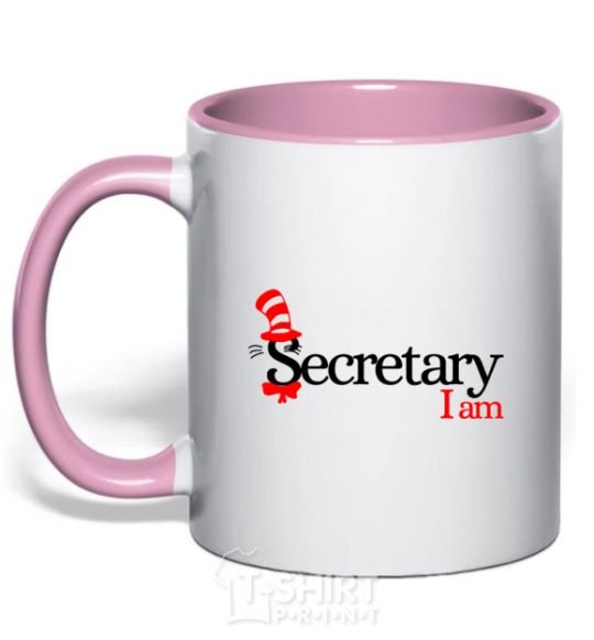 Чашка с цветной ручкой Secretary i am Нежно розовый фото