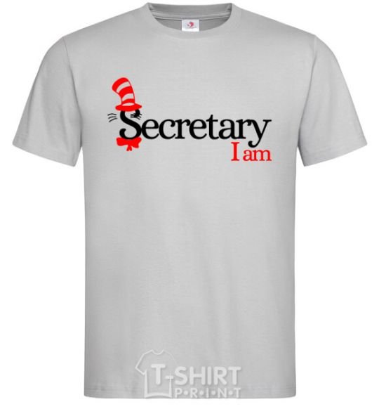 Мужская футболка Secretary i am Серый фото