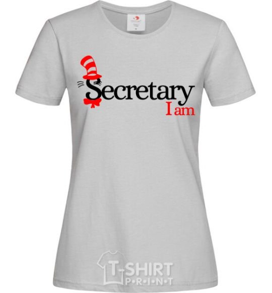 Женская футболка Secretary i am Серый фото