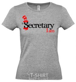 Women's T-shirt Secretary i am grey фото