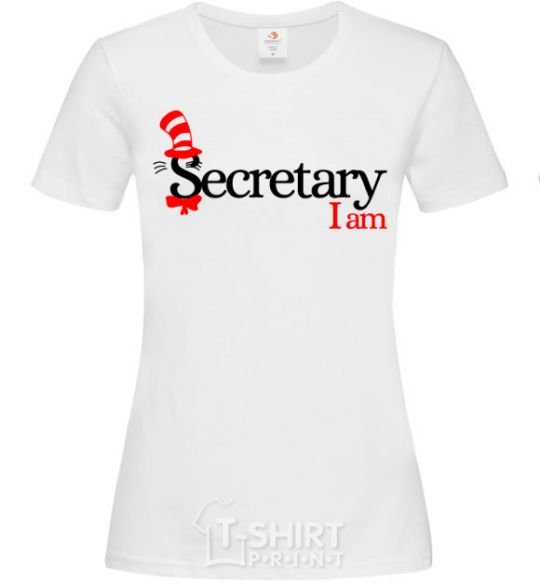Женская футболка Secretary i am Белый фото
