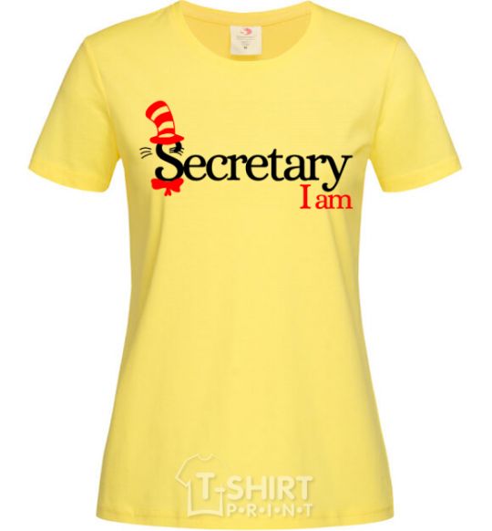 Женская футболка Secretary i am Лимонный фото