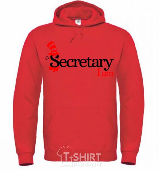 Men`s hoodie Secretary i am bright-red фото