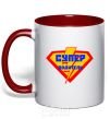 Mug with a colored handle Super Driver logo red фото