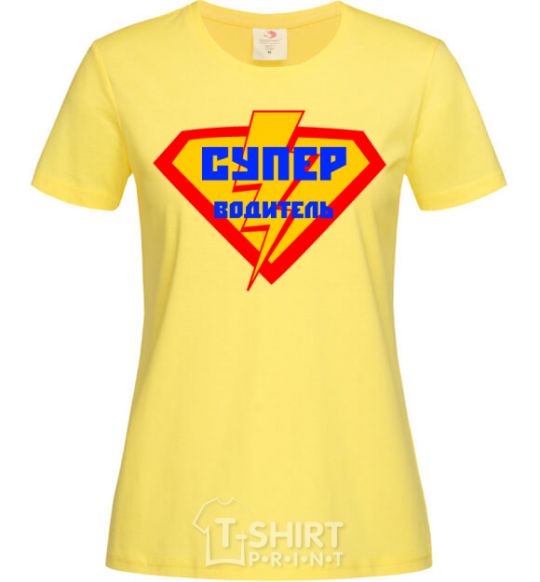 Women's T-shirt Super Driver logo cornsilk фото