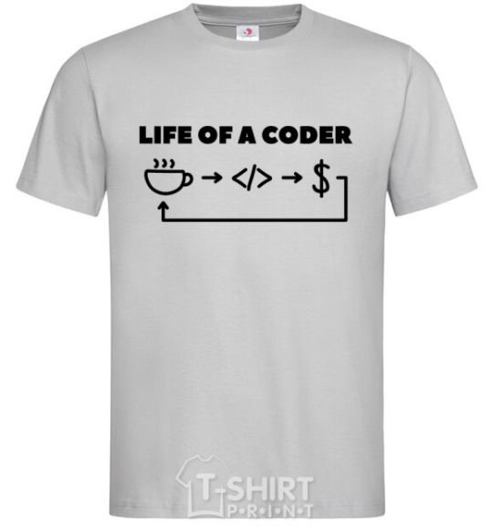 Men's T-Shirt Life of a coder grey фото