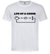 Мужская футболка Life of a coder Белый фото