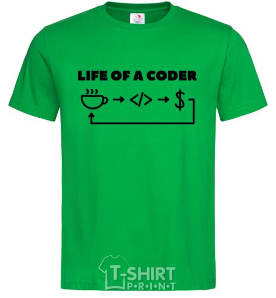 Men's T-Shirt Life of a coder kelly-green фото