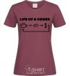 Женская футболка Life of a coder Бордовый фото