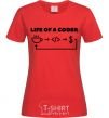 Женская футболка Life of a coder Красный фото