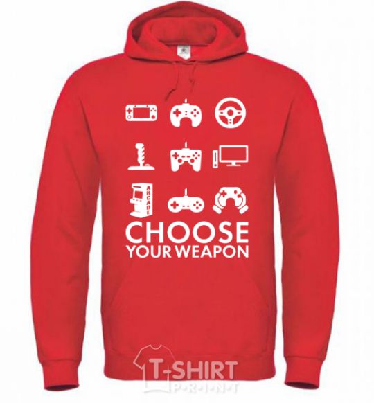 Men`s hoodie Choose your weapon bright-red фото
