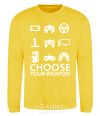 Sweatshirt Choose your weapon yellow фото