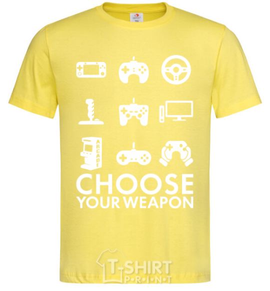 Мужская футболка Choose your weapon Лимонный фото
