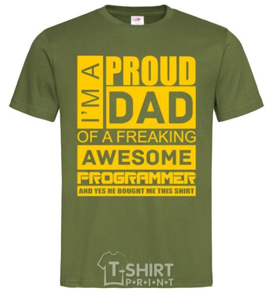 Men's T-Shirt Proud father of an awesome programmer millennial-khaki фото