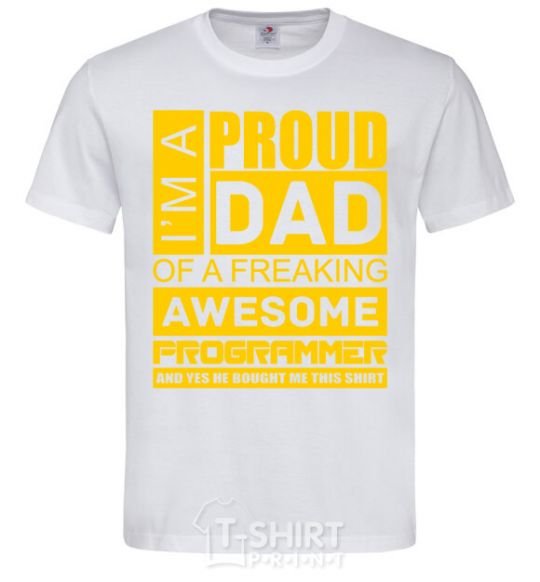 Men's T-Shirt Proud father of an awesome programmer White фото