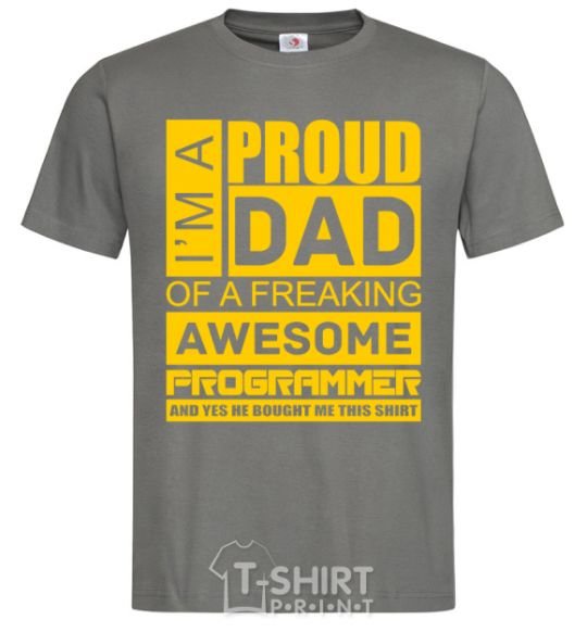Men's T-Shirt Proud father of an awesome programmer dark-grey фото